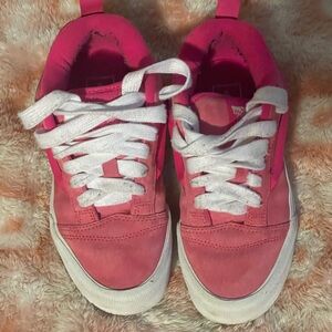 Vibrant Pink Vans with White Accents